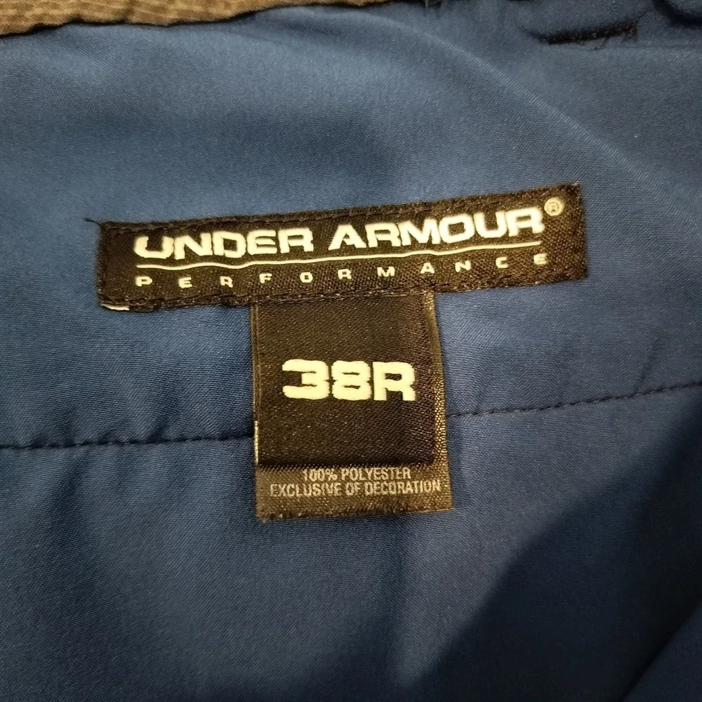 Under Armour Plaid Golf Shorts Size 38 Mens Performance Athletic Preppy Blue